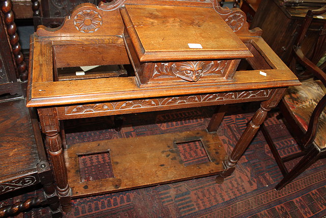 Appraisal: A COLLECTION OF FURNITURE to include a mahogany coal purdonium