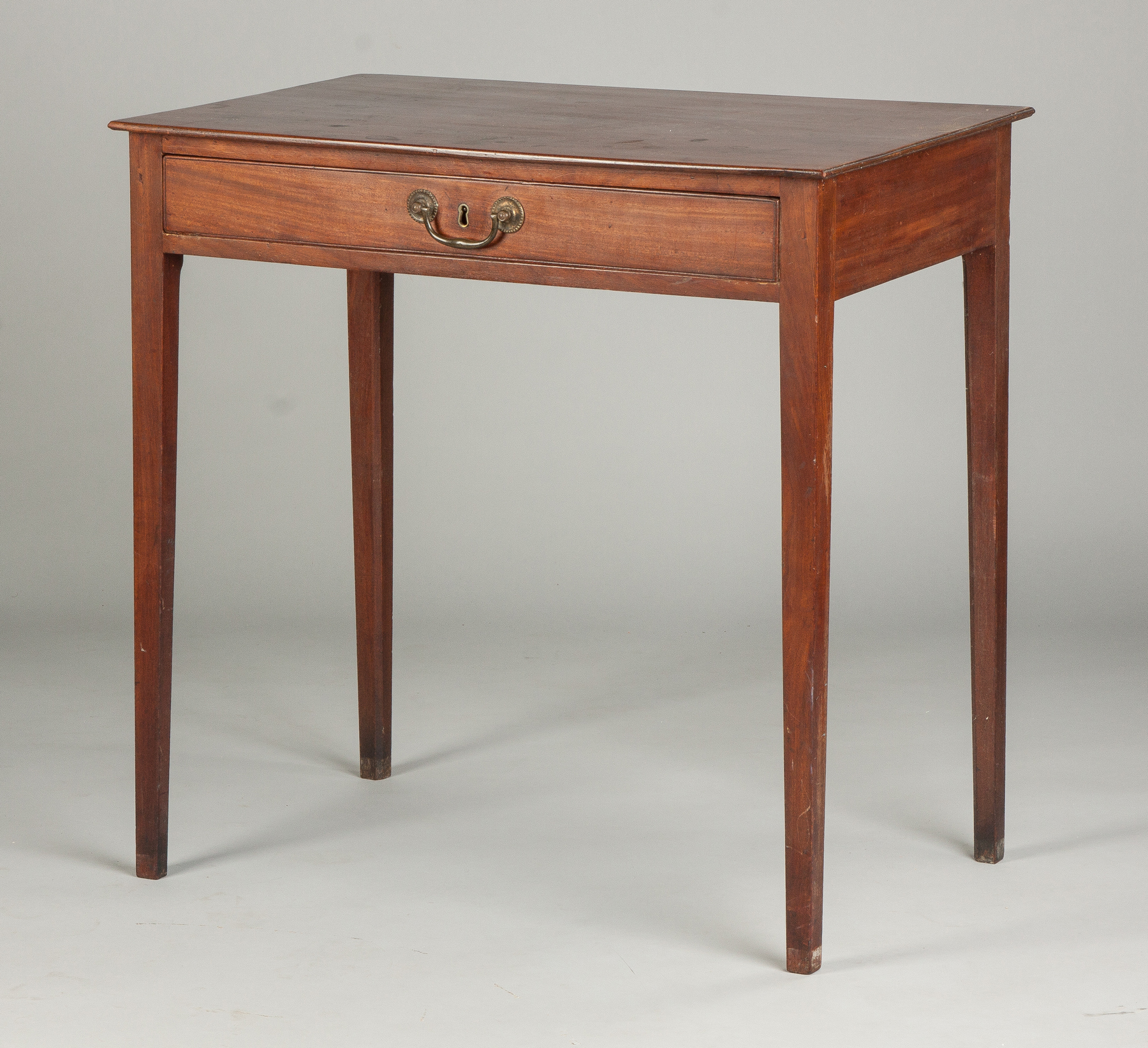 Appraisal: New England Hepplewhite Mahogany Side Table with Drawer C Molded