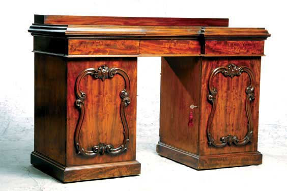 Appraisal: ANTIQUE ENGLISH VICTORIAN SIDEBOARD Antique Victorian English sideboard with stepped