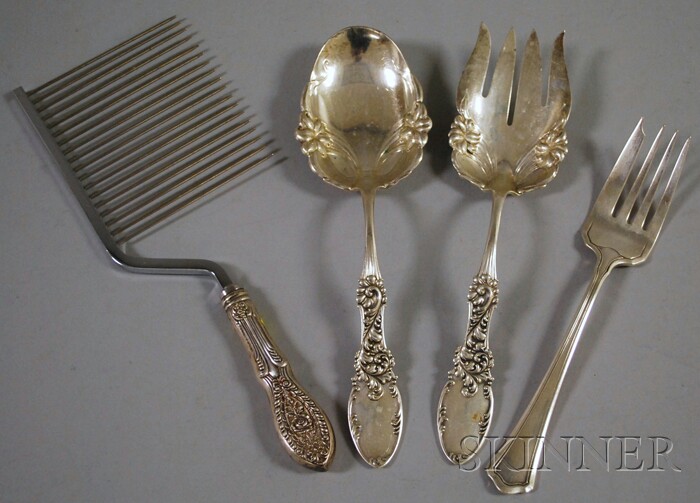 Appraisal: Four Sterling Serving Pieces a cake breaker an Amsten serving