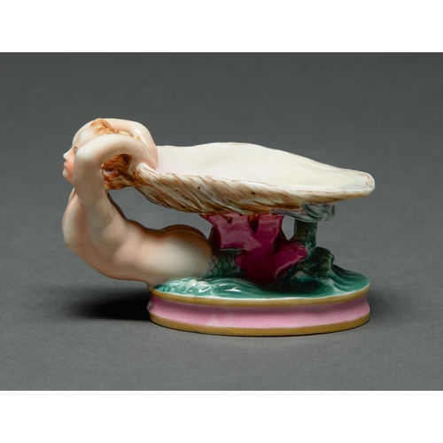 Appraisal: A Royal Worcester mermaid and oyster shell salt cellar in