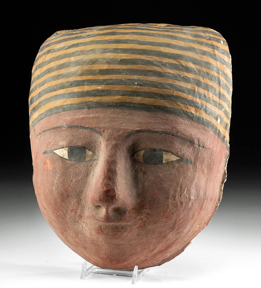 Appraisal: Egyptian Polychrome Cartonnage Mummy Mask Egypt Late Dynastic Period th