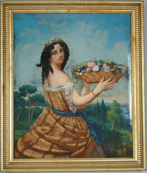 Appraisal: UNSIGNED European th th Century THE ITALIAN FLOWER GIRL Large