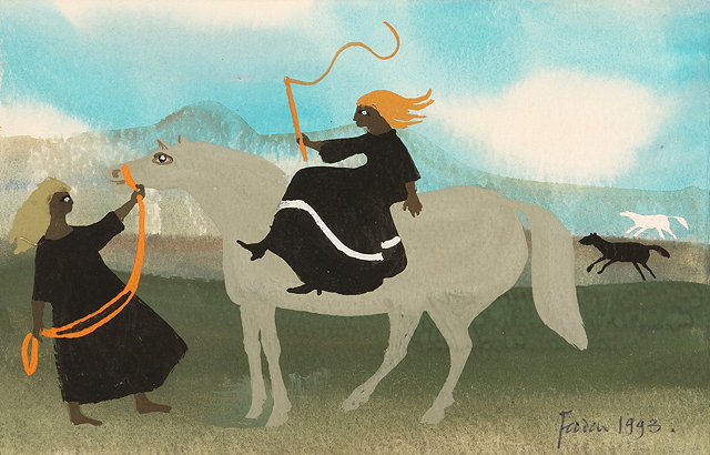 Appraisal: Mary Fedden British - Lady on horseback with whip signed