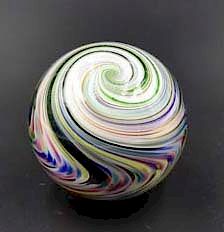 Appraisal: Signed Mark Matthews art glass marble Signed Mark Matthews art