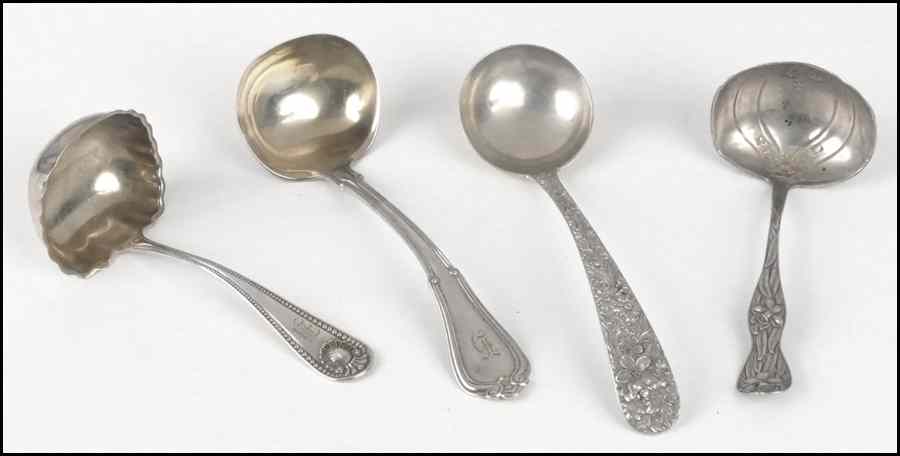 Appraisal: FOUR STERLING SILVER LADLES Comprised of a Gorham ladle bearing