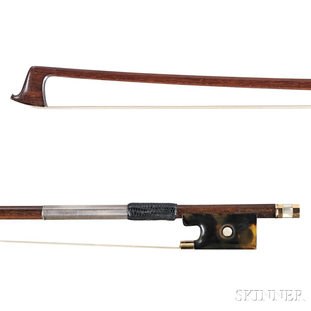 Appraisal: French Gold-mounted Violin Bow Attributed to Charles Nicolas Bazin the