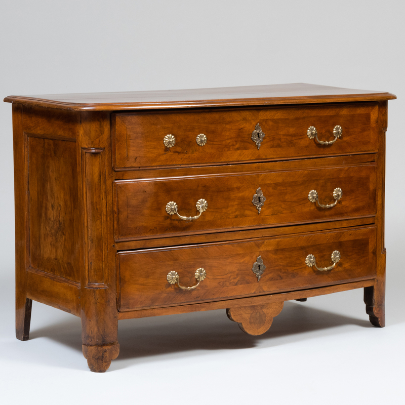 Appraisal: R GENCE STYLE BRASS-MOUNTED WALNUT COMMODE x ft in x