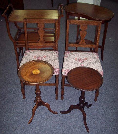 Appraisal: Sundry small furniture including tripod tables a pair of oak