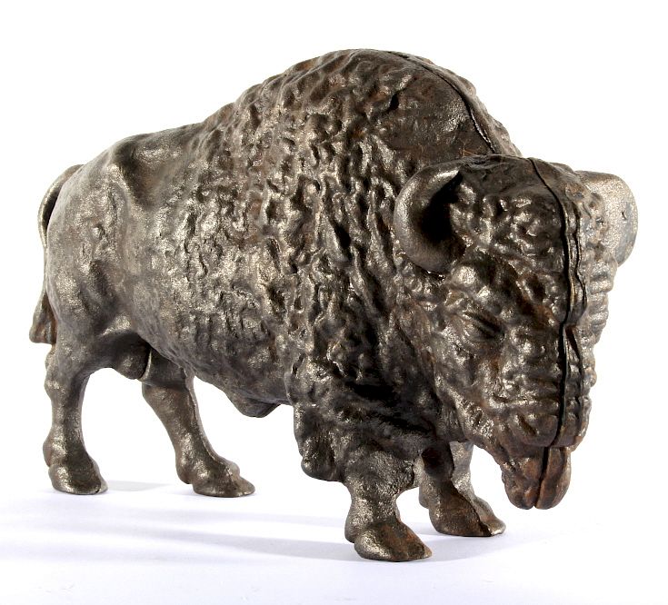 Appraisal: Antique Cast Iron Great American Bison Still Bank For auction