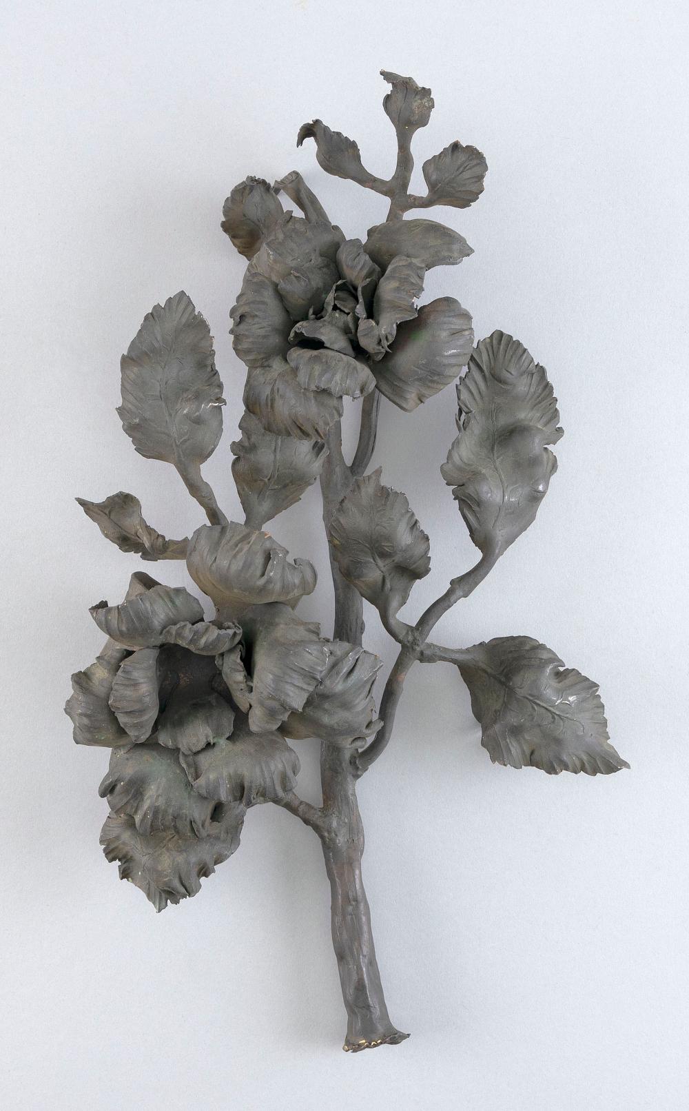 Appraisal: ATTRIBUTED LOUIS VAN BOECKEL BELGIUM - LEAFY BRANCH SCULPTURE BRONZE