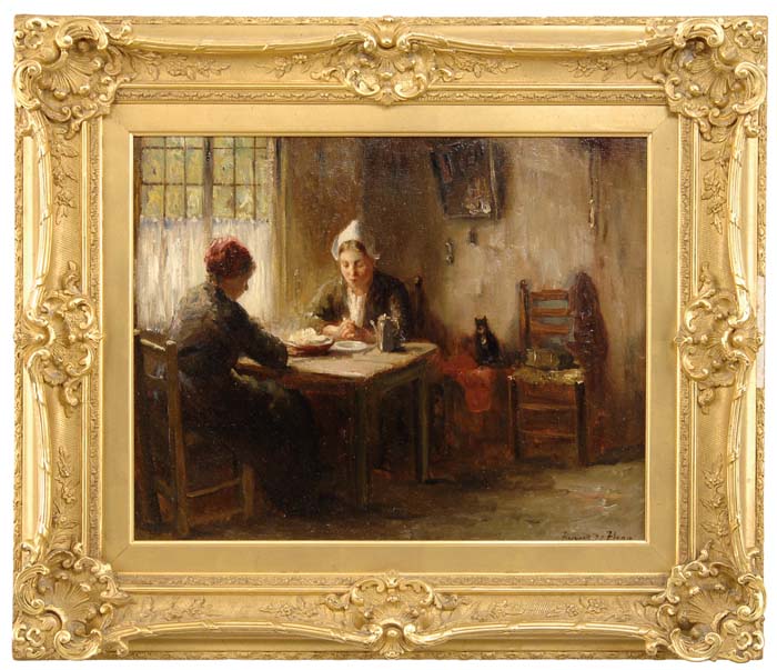 Appraisal: BERNARD DE HOOG Dutch - PRAYER AT THE TABLE Fine