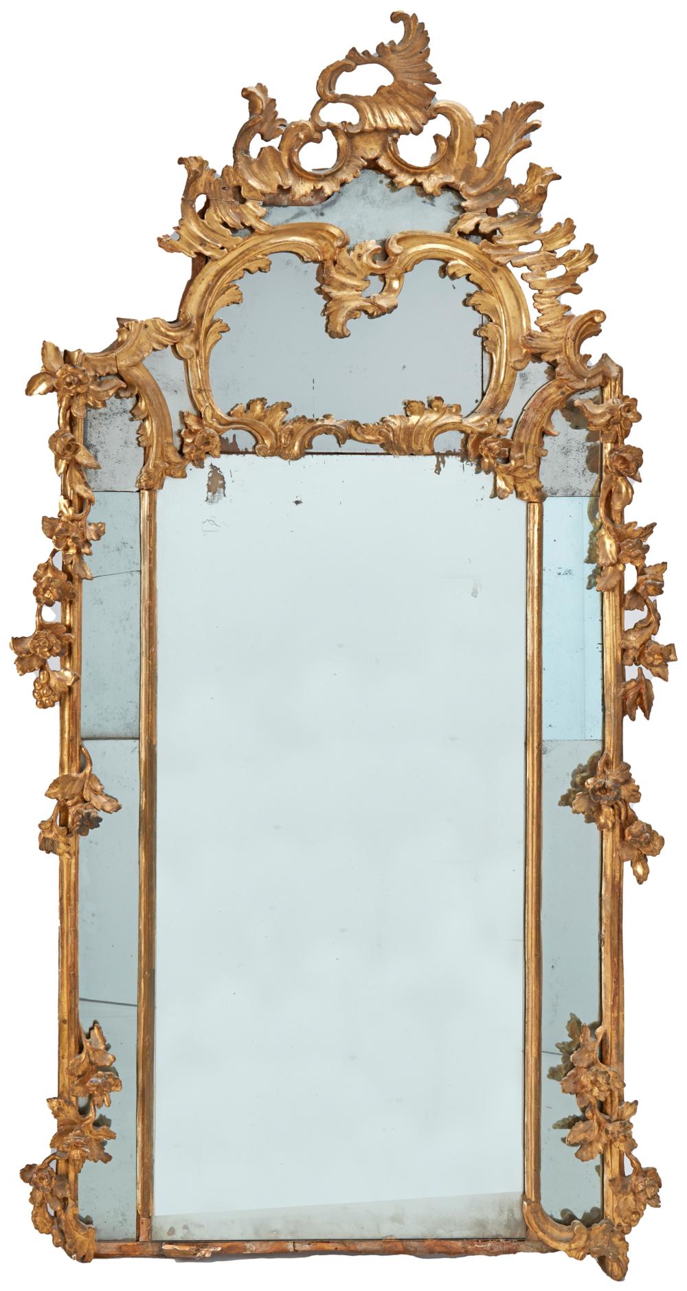 Appraisal: A French Louis XV wall mirror th Century The carved