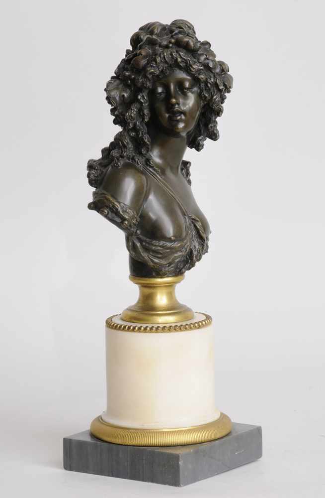 Appraisal: AFTER JOSEPH CHARLES MARIN - BRONZE BUST OF A BACCHANTE