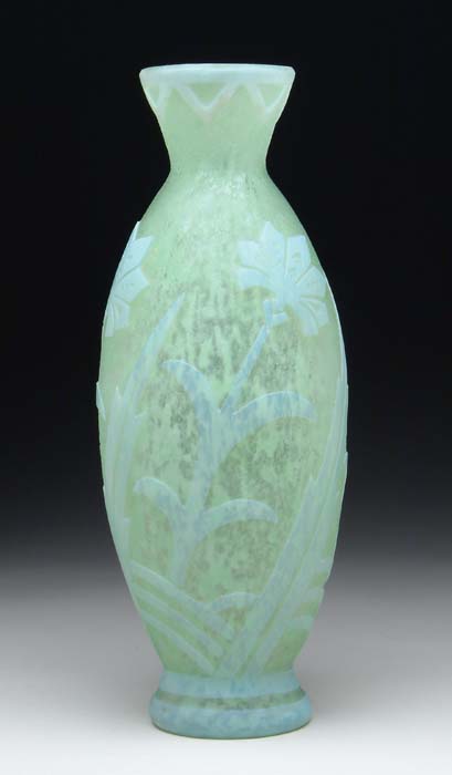 Appraisal: STEUBEN CINTRA VASE Beautiful Steuben Cintra vase has green cintra