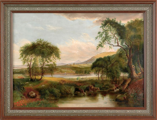 Appraisal: Samuel Adams Hudson American - oil on canvas Hudson River