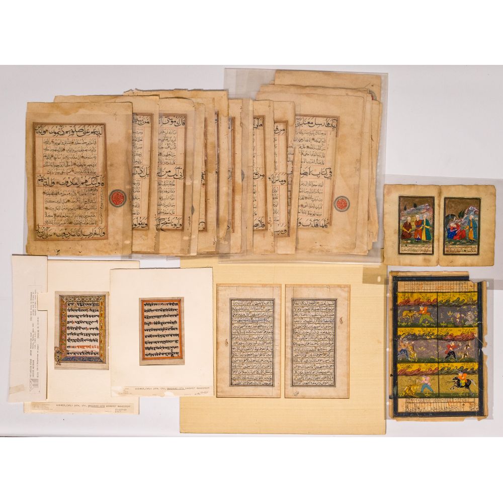 Appraisal: ILLUMINATED MANUSCRIPT ASSORTMENT th to th century items all on