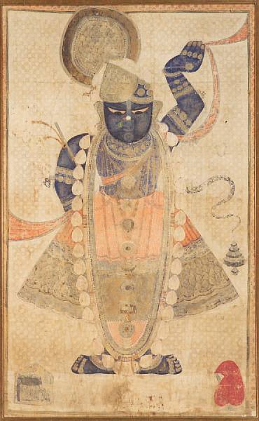 Appraisal: An Indian Picchvai of Shri Nathji Rajasthan th Century Opaque