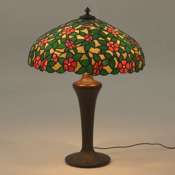 Appraisal: HANDEL BASE WITH CHICAGO MOSAIC STYLE LEADED GLASS LAMP W