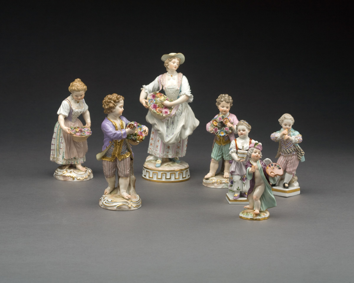 Appraisal: THREE MEISSEN PORCELAIN FIGURES OF GARDENERS LATE NINETEENTH-EARLY TWENTIETH CENTURY