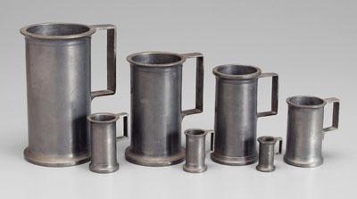 Appraisal: Set of seven pewter measures assembled set five with spread