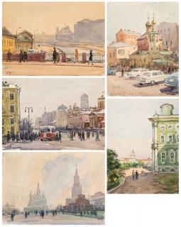 Appraisal: SOLOMON SAMSONOVICH BOIM RUSSIAN - Series of Five Watercolors -