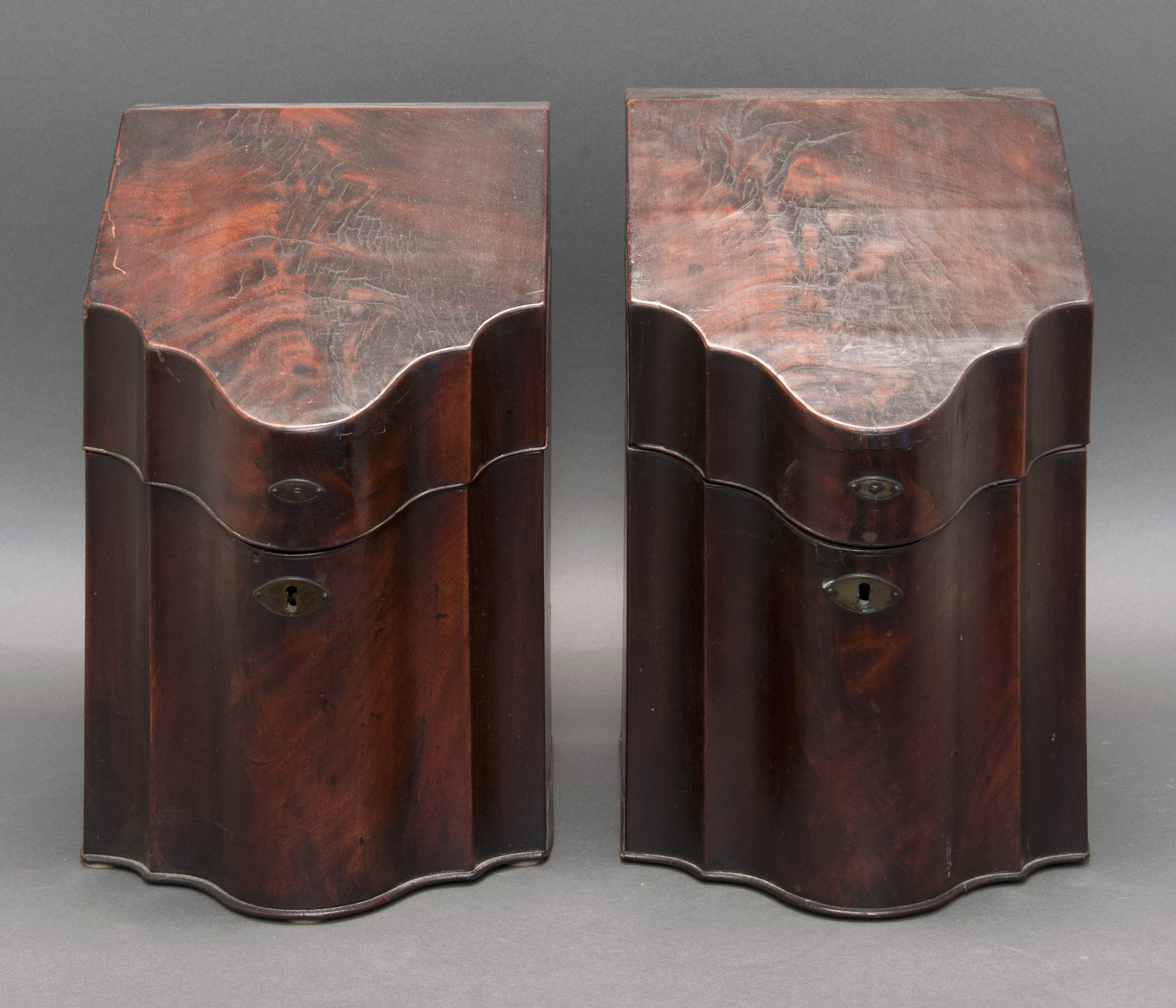 Appraisal: PAIR OF GEORGE III KNIFE BOXES England Early th CenturyIn