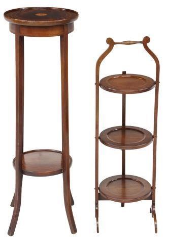 Appraisal: lot of English Edwardian mahogany stands early th c both