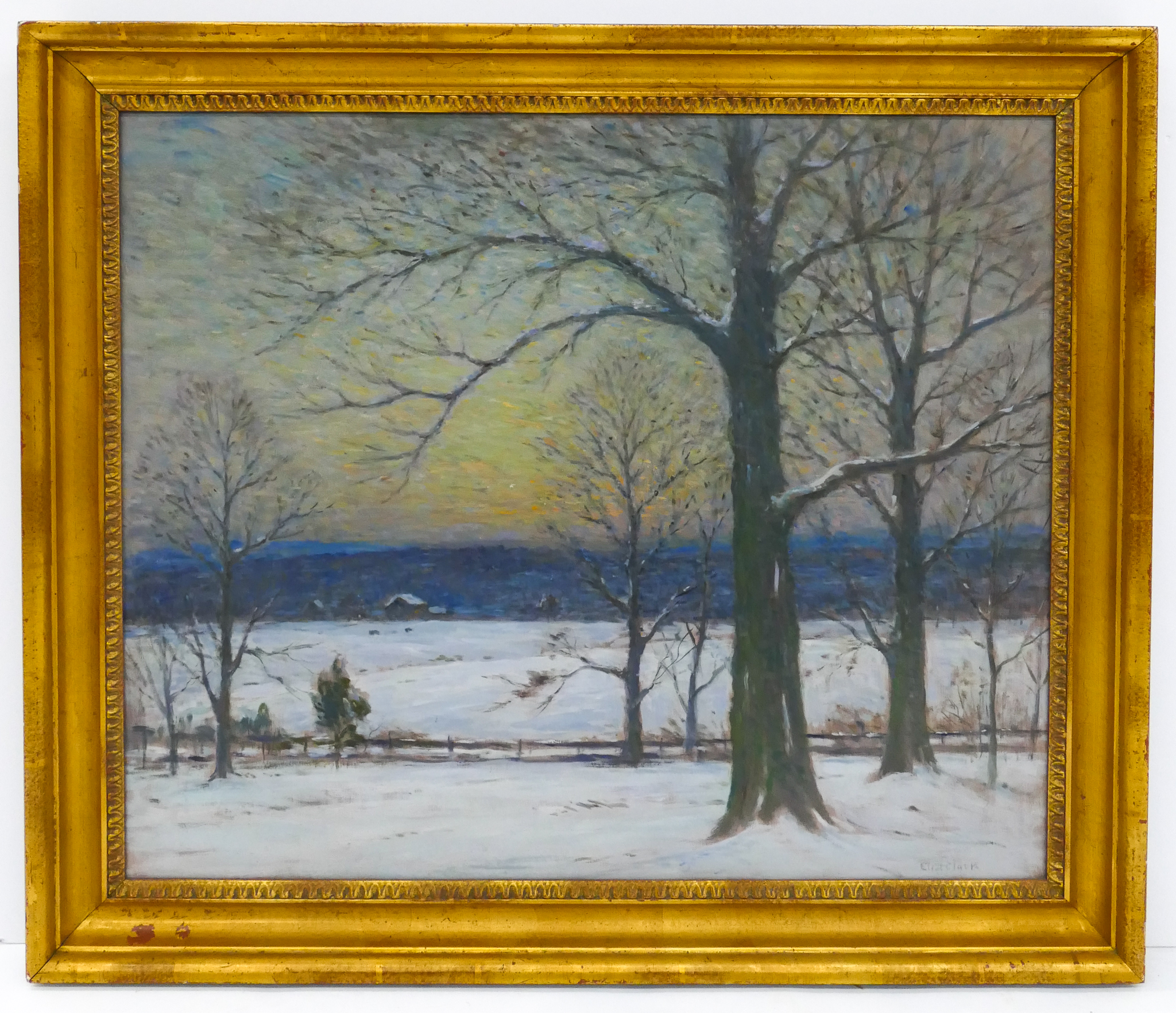 Appraisal: Eliot Candee Clark - New York Winter Landscape Oil on