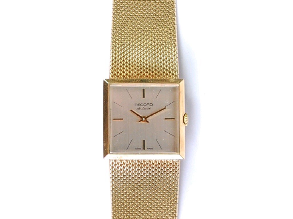 Appraisal: GENT'S RECORD DE LUXE SWISS ct GOLD WRIST WATCH with