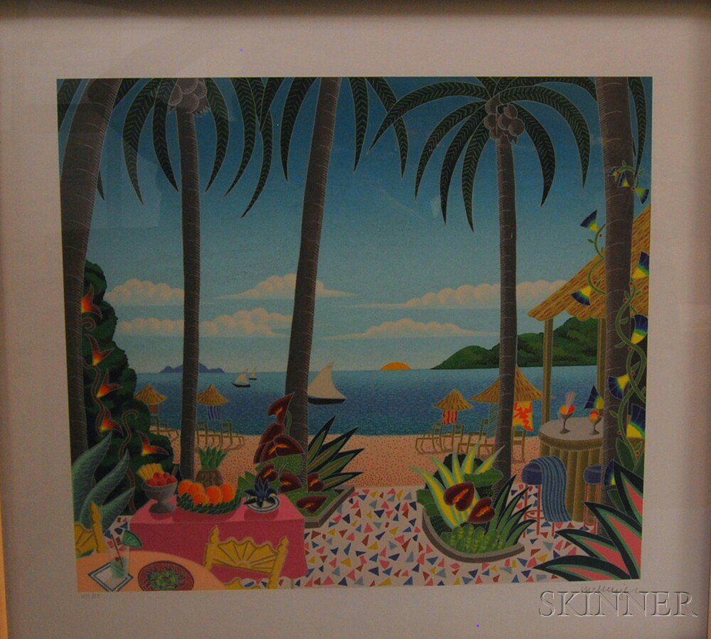 Appraisal: Thomas Frederick McKnight American b Tropical View Signed McKnight in