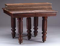 Appraisal: OAK SPIRAL LEG BANQUET TABLE Table having four spiral turned