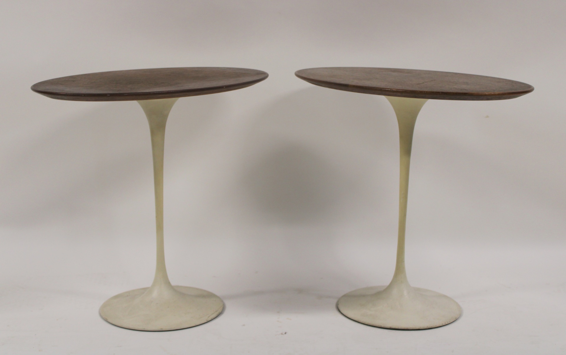 Appraisal: MIDCENTURY PAIR OF SAARINEN TULIP TABLES BY KNOLL Nice early