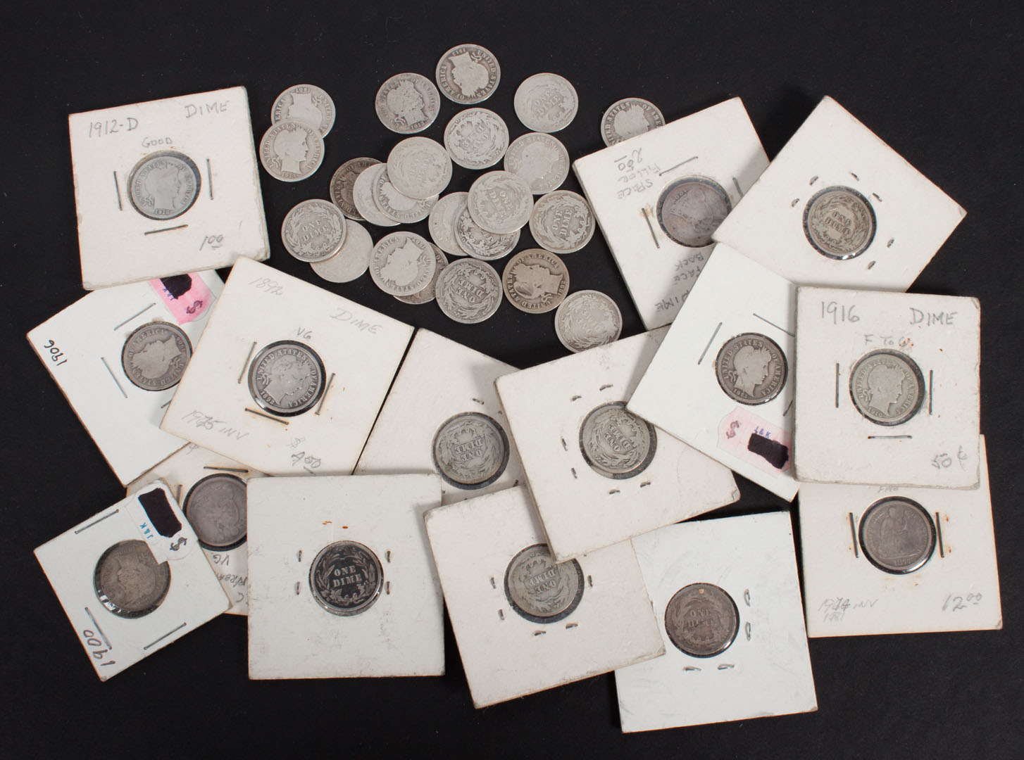 Appraisal: U S Silver Dimes Barber type various dates and mints