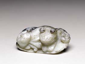 Appraisal: EARLY CHINESE JADE TOGGLE Finely carved and late Ming Dynasty