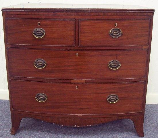 Appraisal: A mahogany bowfront chest fitted two long and two short