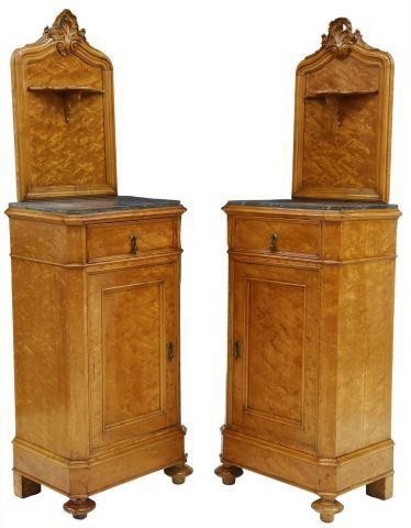 Appraisal: pair Italian birdseye maple bedside cabinets late th c raised