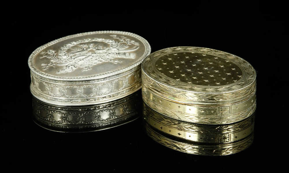 Appraisal: - Two Small Silver Boxes Lot of two small boxes