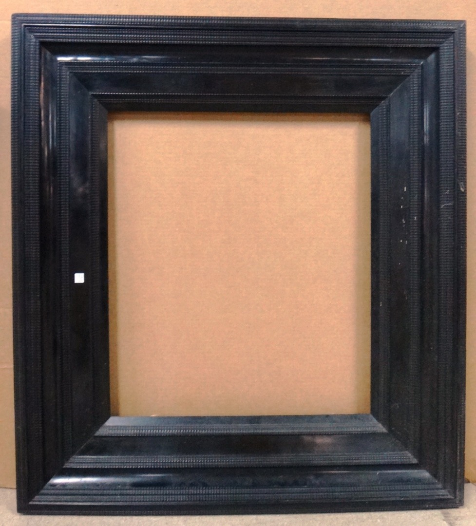 Appraisal: A Dutch th century style ebonised wood frame the aperture