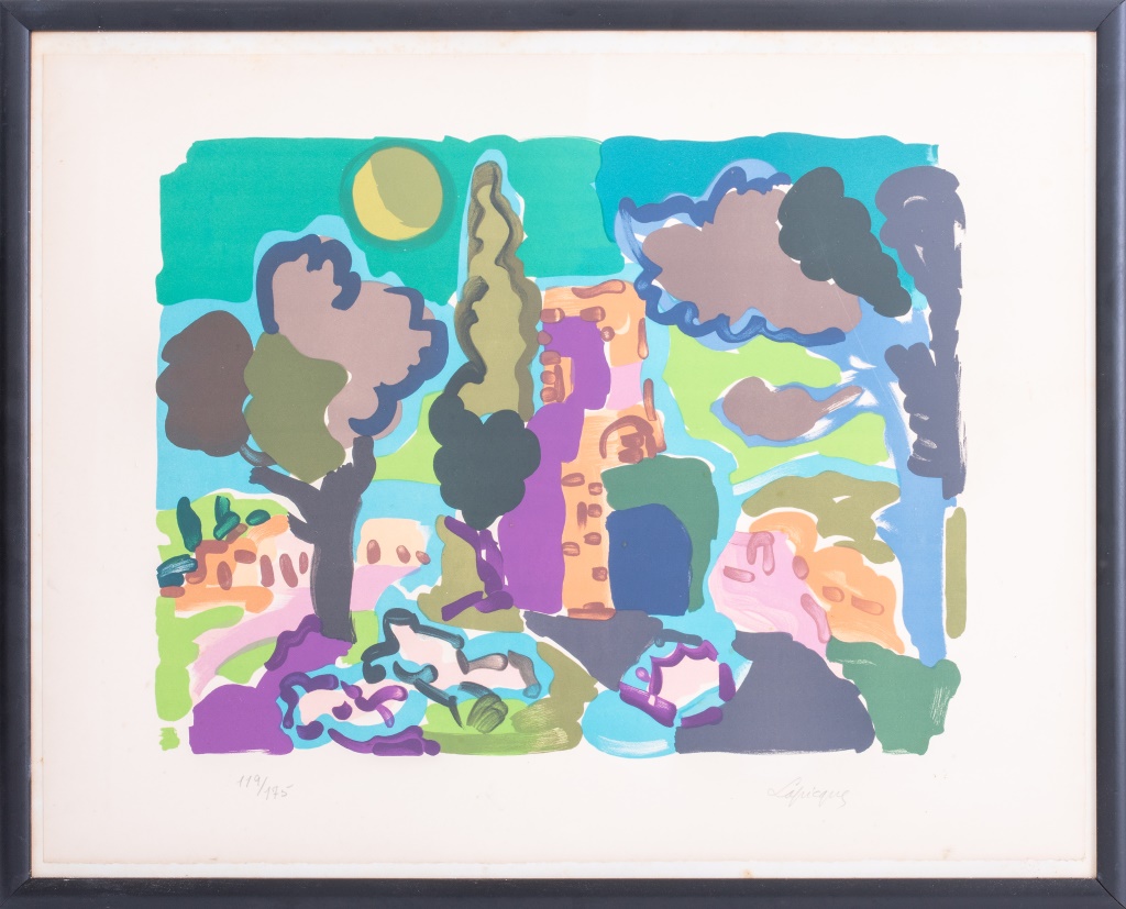 Appraisal: CHARLES LAPICQUE 'COLORFUL LANDSCAPE' LITHOGRAPH Charles Lapicque French - lithograph