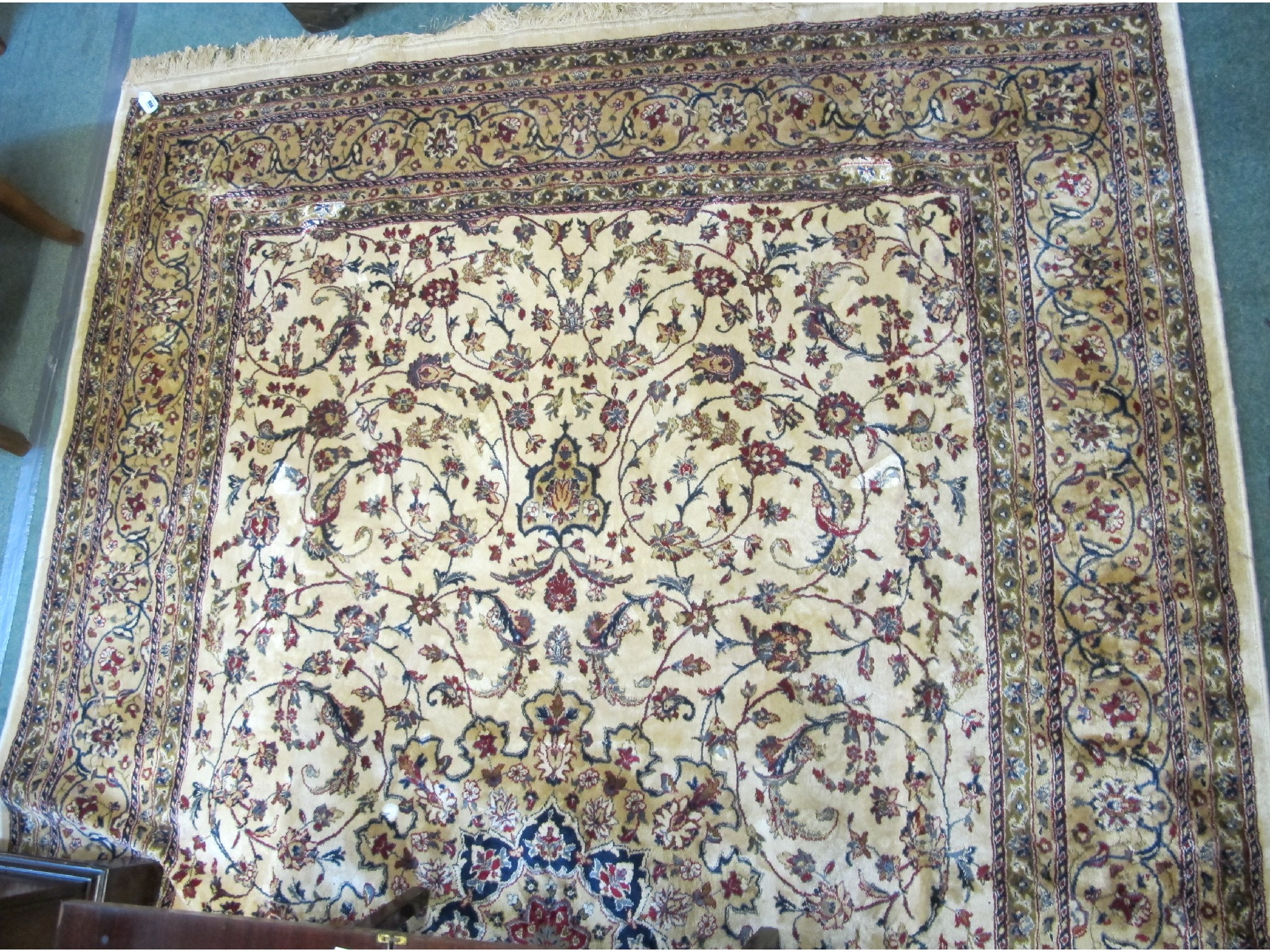 Appraisal: A cream ground Kashan rug x cms