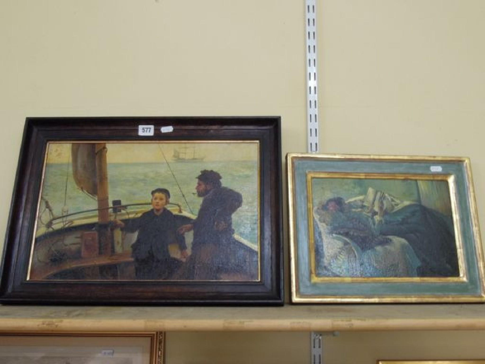 Appraisal: Two reproductions on canvas in the late th century manner