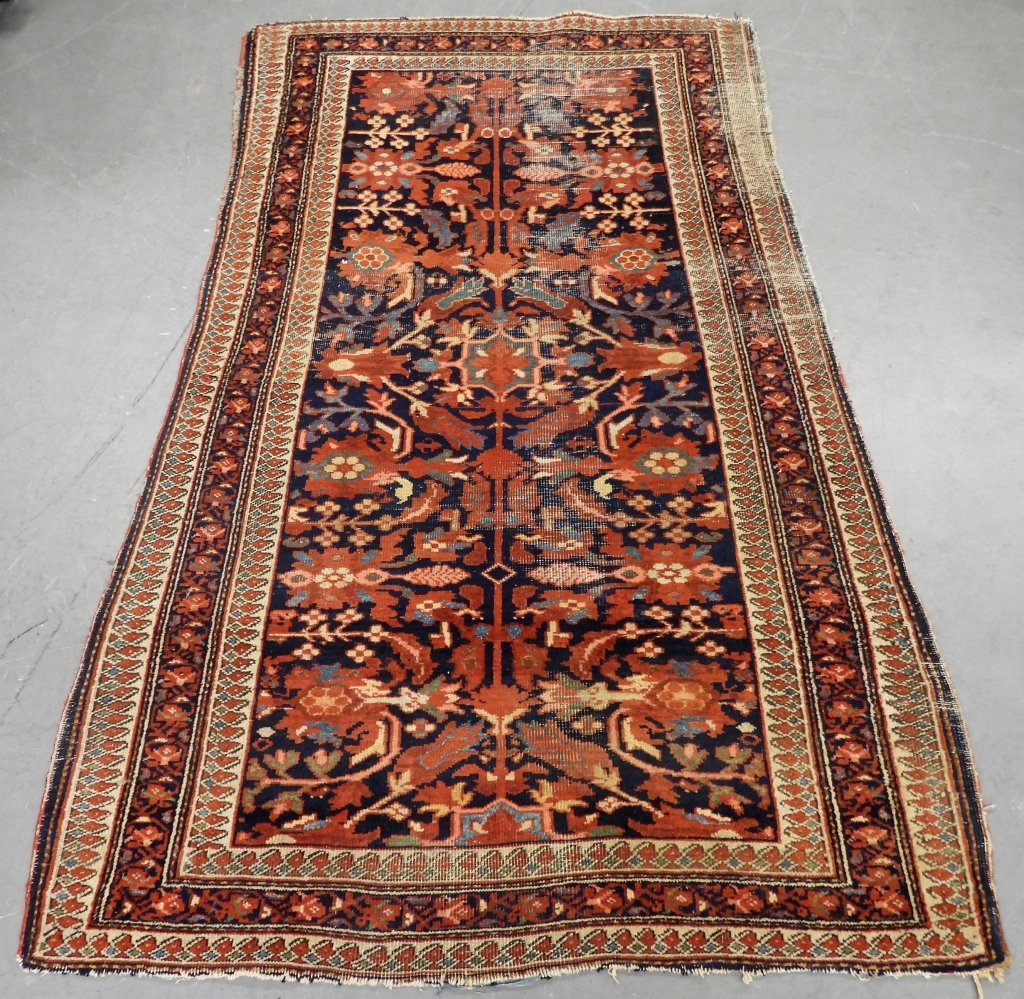 Appraisal: COLORFUL FEREGHAN SAROUK BOTANICAL RUG Middle East th CenturyRed yellow