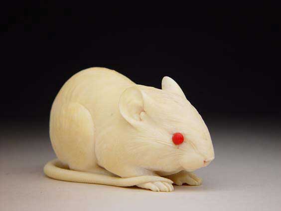 Appraisal: CARVED IVORY OKIMONO Well carved and very charming ivory okimono