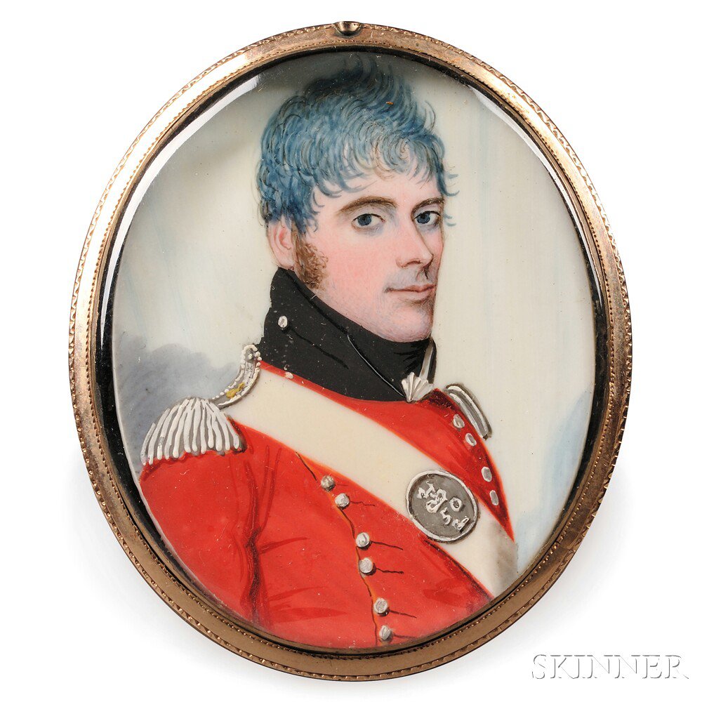 Appraisal: Frederick Buck Irish - Portrait Miniature of a Military Officer