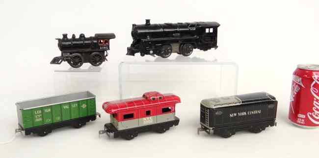 Appraisal: Toy train lot including Marx pressed steel cars Bing cast