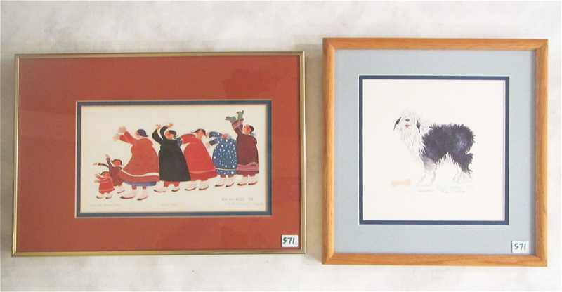 Appraisal: RIE MUNOZ THREE OFFSET LITHOGRAPHS Alaska - Berry Pickers Eskimo