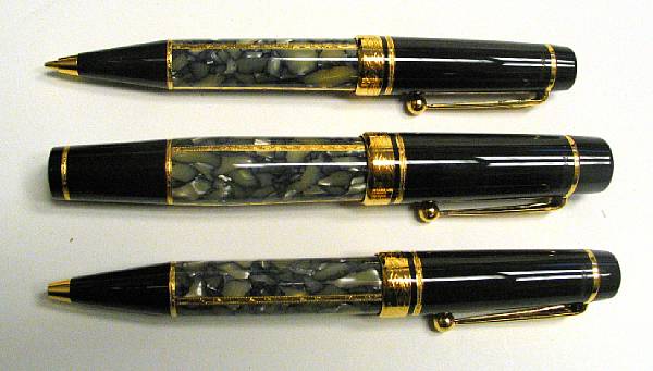 Appraisal: MONT BLANC Resin and Gold Alexandre Dumas Writing Set This