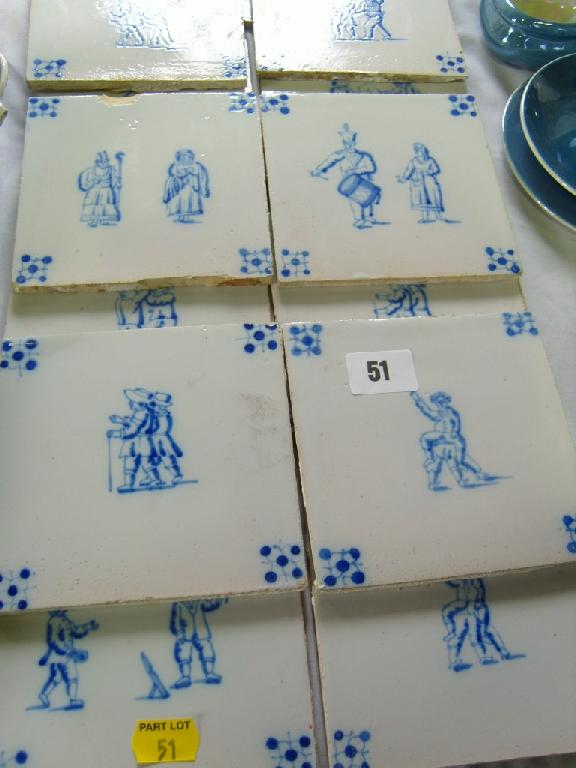 Appraisal: A collection of eighteen th century Delft type tiles with