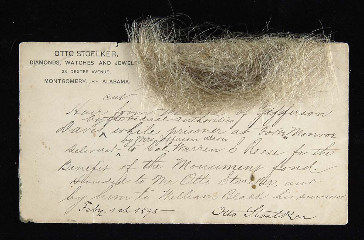 Appraisal: HAIR CUT FROM THE HEAD OF JEFFERSON DAVIS Large sample